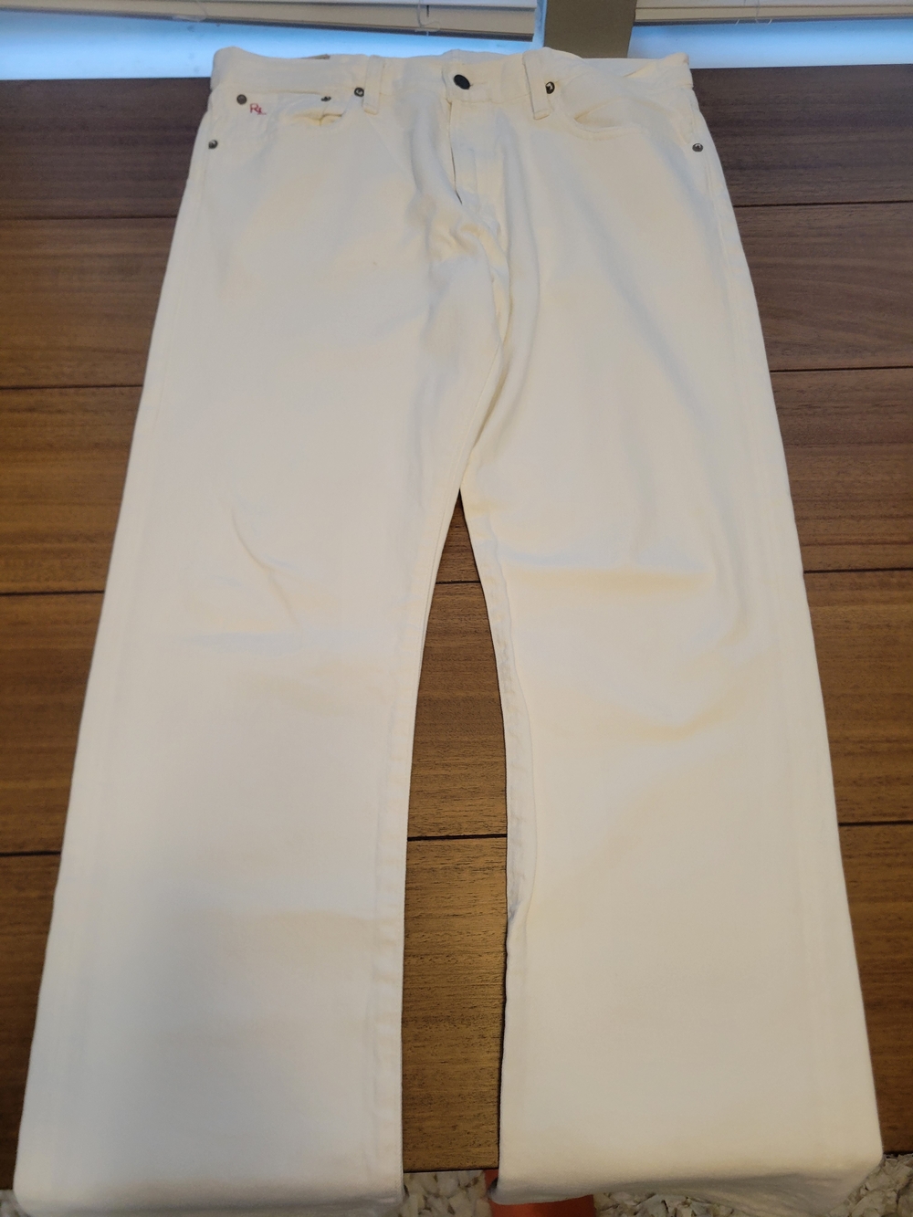 Polo Ralph Lauren Hampton Straight Jeans 34x32 Hudson White Vintage Style Denim